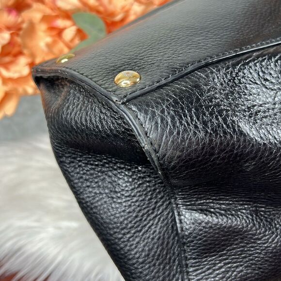 Black Leather Michael Kors Hamilton Jewel East West Tote - Picture 13 of 17